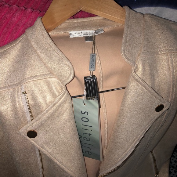 NWT metallic gold moto vest medium - Picture 3 of 5